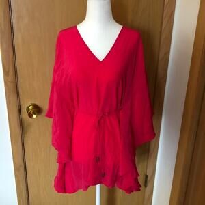 Lazul Kira Tunic Red Silk Dress sz. 0 NWT's NEW WITH TAGS $250 retail value